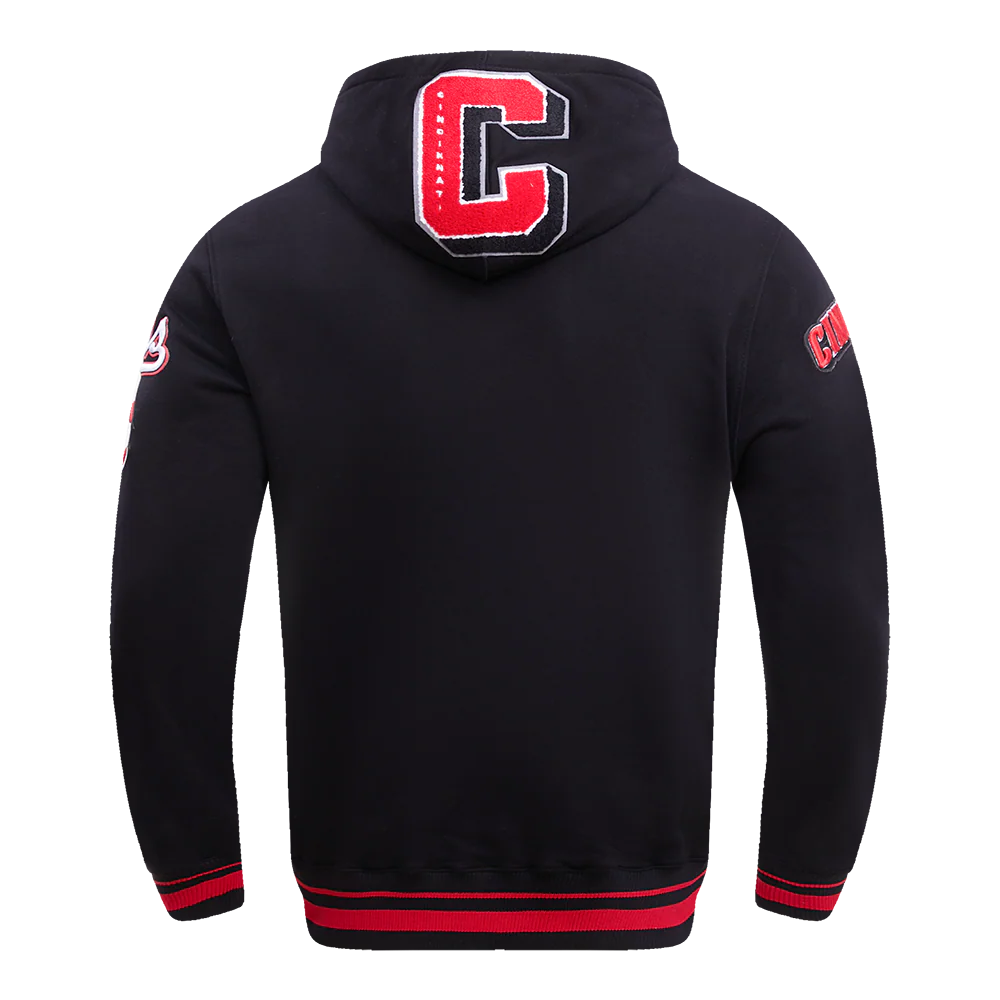 MLB CINCINNATI REDS MASHUP MEN'S RIB PULLOVER HOODIE (BLACK/RED/BLACK) - Image 3