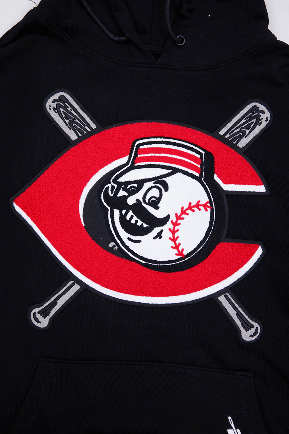 MLB CINCINNATI REDS MASHUP MEN'S RIB PULLOVER HOODIE (BLACK/RED/BLACK) - Image 5