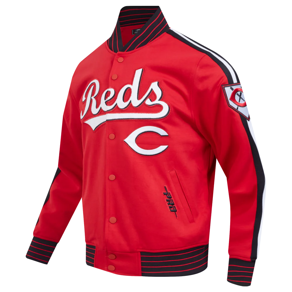 MLB CINCINNATI REDS CURRENT LOGO PRO GAME DAY MEN'S DOUBLE KNIT JACKET (RED/BLACK/WHITE) - Image 2