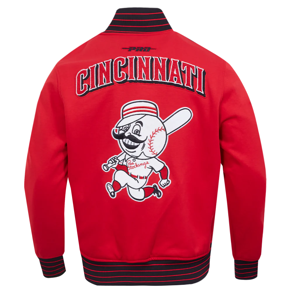 MLB CINCINNATI REDS CURRENT LOGO PRO GAME DAY MEN'S DOUBLE KNIT JACKET (RED/BLACK/WHITE) - Image 3