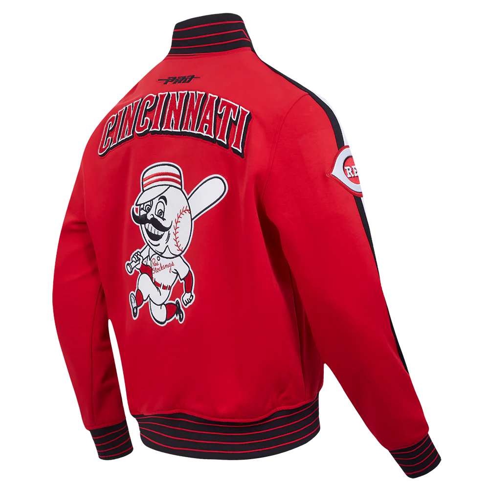 MLB CINCINNATI REDS CURRENT LOGO PRO GAME DAY MEN'S DOUBLE KNIT JACKET (RED/BLACK/WHITE) - Image 4