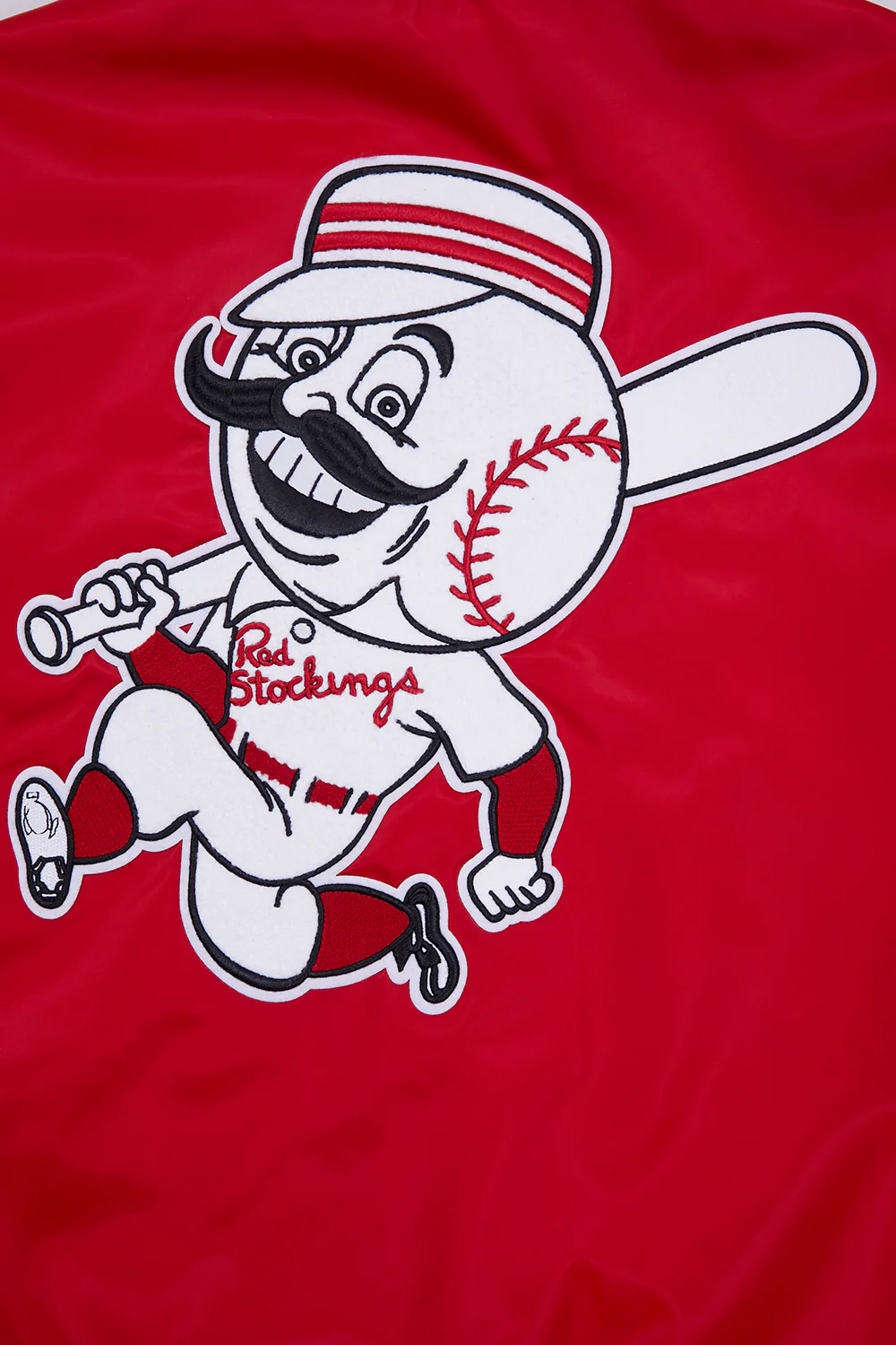 MLB CINCINNATI REDS RETRO CLASSIC MEN'S RIB SATIN JACKET (RED) - Image 5