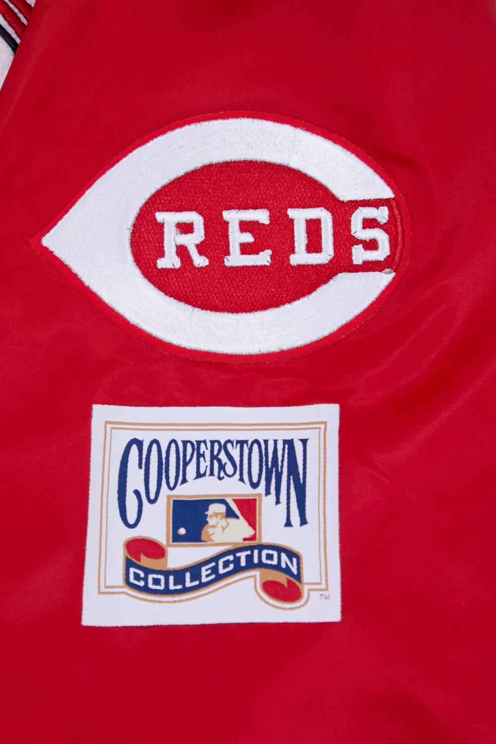 MLB CINCINNATI REDS RETRO CLASSIC MEN'S RIB SATIN JACKET (RED) - Image 6