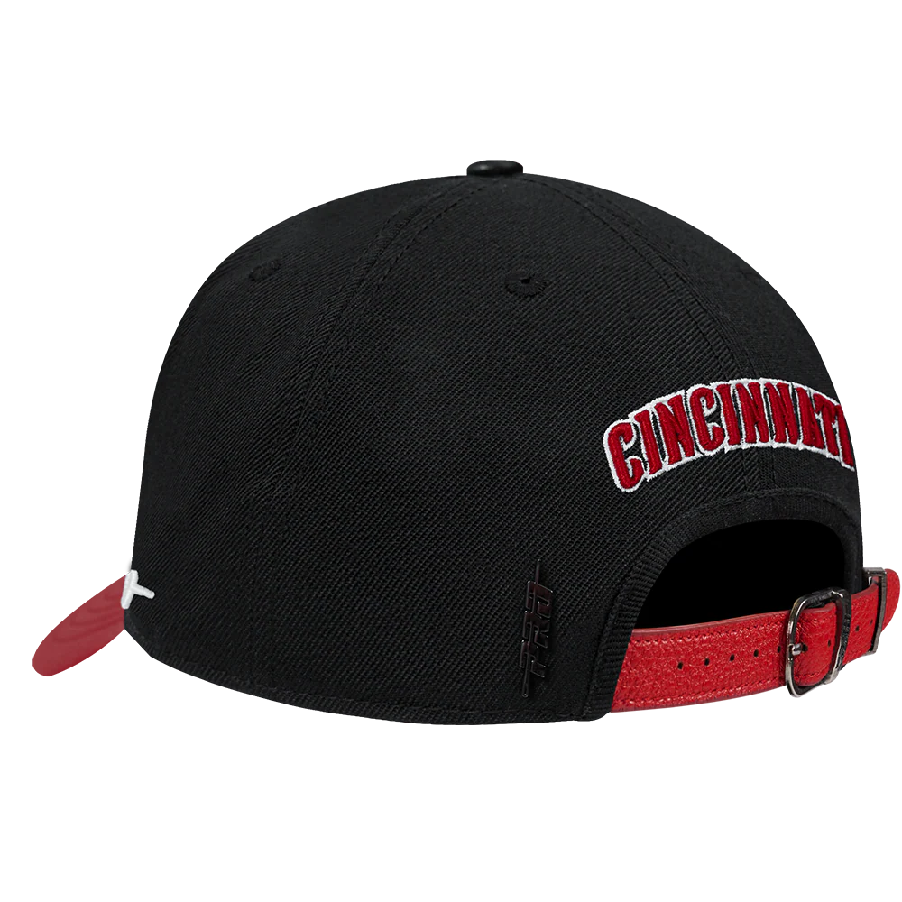 MLB CINCINNATI REDS DIY PICK STITCH LEATHER PINCH FRONT STRAPBAC (BLACK) - Image 3
