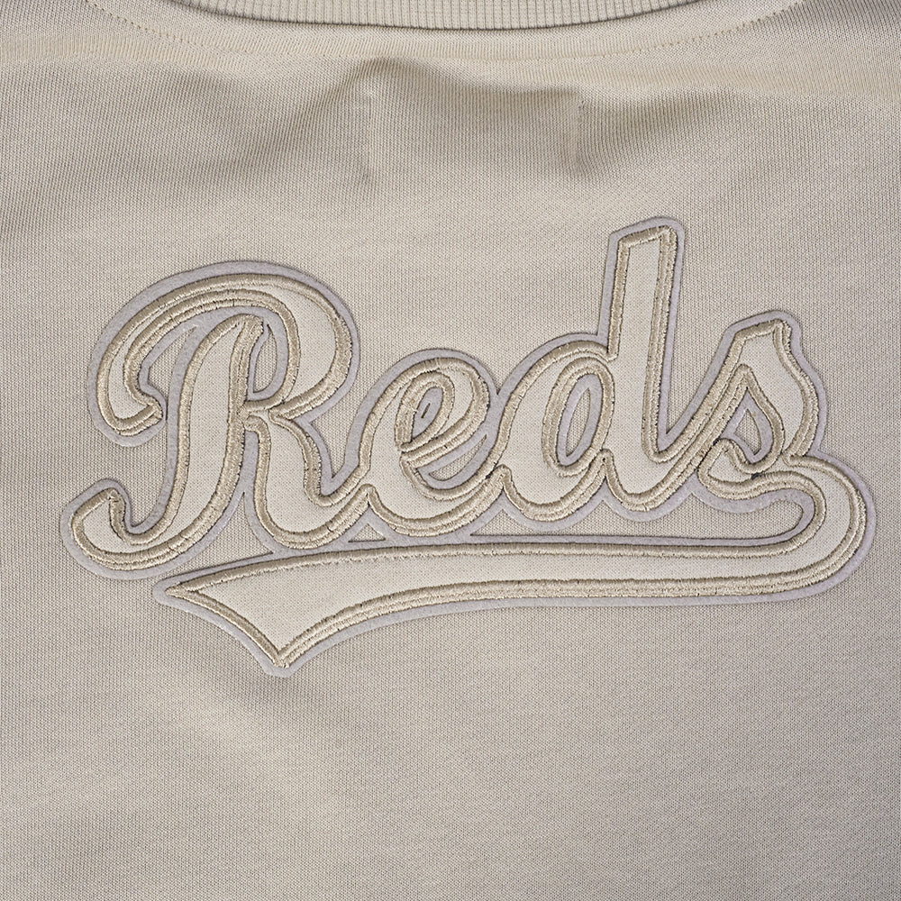 MLB CINCINNATI REDS NEUTRAL FLEECE CREWNECK (TAUPE) - Image 7