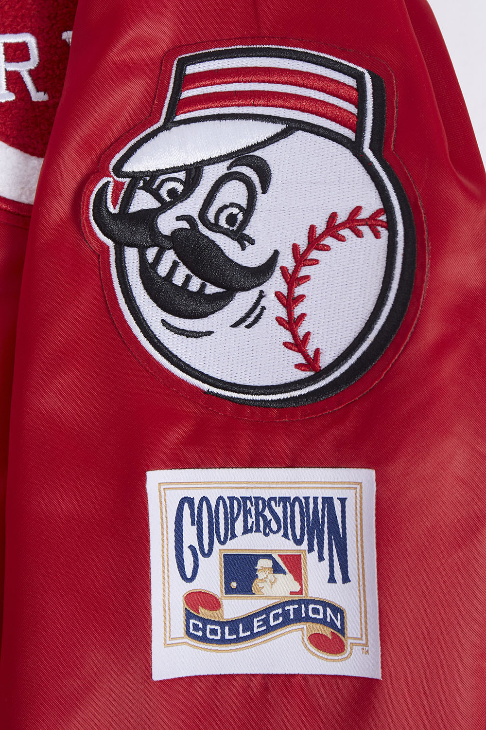 MLB CINCINNATI REDS RETRO CLASSIC WOMEN'S RIB SATIN JACKET (RED) - Image 7