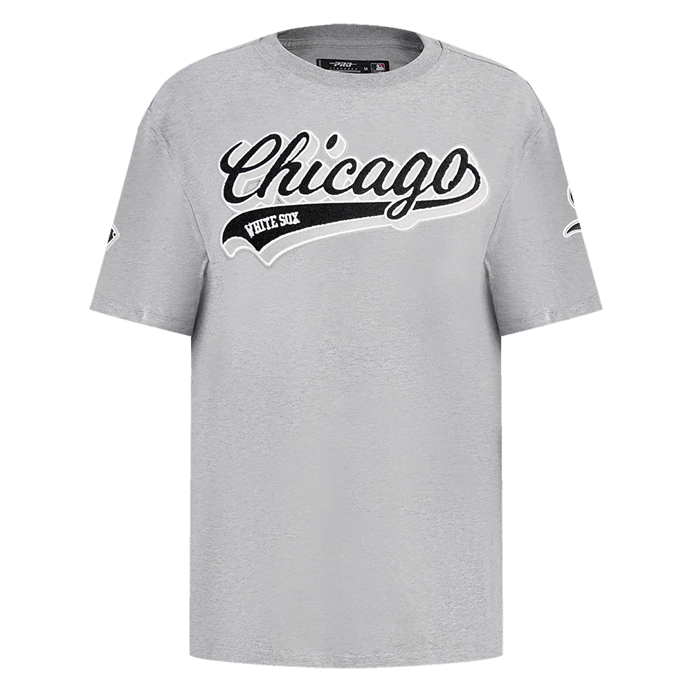 MLB CHICAGO WHITE SOX SCRIPT TAIL MEN'S TOPS (HEATHER GREY)