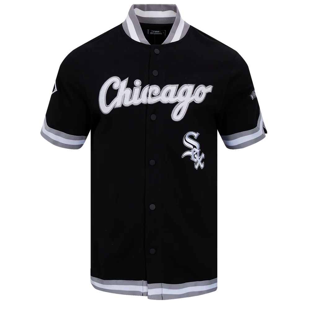MLB CHICAGO WHITE SOX CLASSIC MEN'S WARM UP JACKET (BLACK/GRAY)