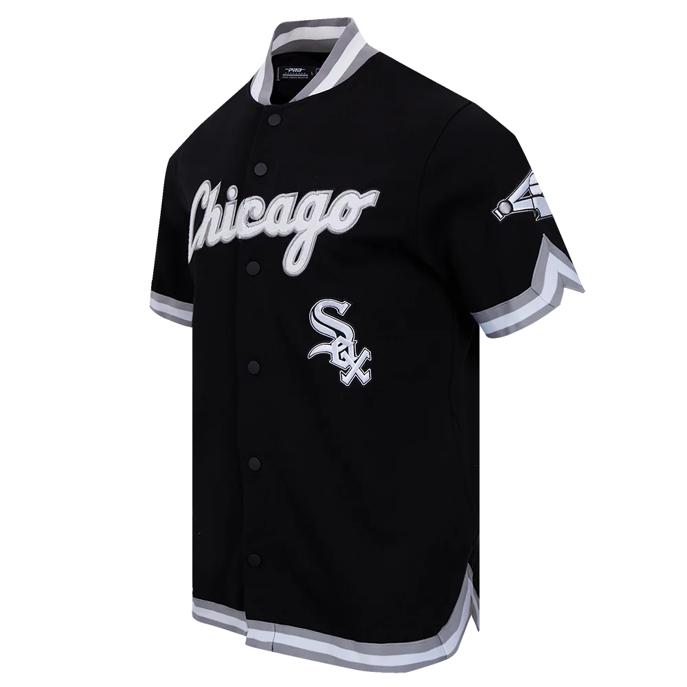 MLB CHICAGO WHITE SOX CLASSIC MEN'S WARM UP JACKET (BLACK/GRAY) - Image 2