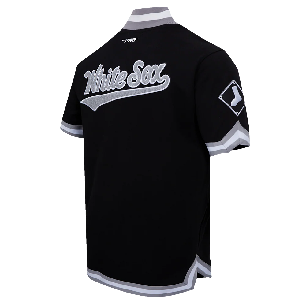 MLB CHICAGO WHITE SOX CLASSIC MEN'S WARM UP JACKET (BLACK/GRAY) - Image 3