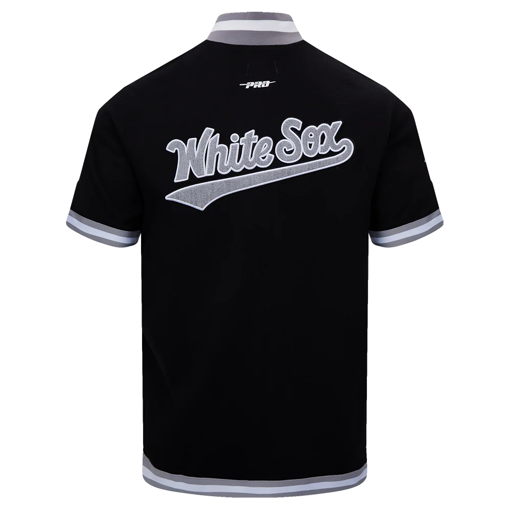 MLB CHICAGO WHITE SOX CLASSIC MEN'S WARM UP JACKET (BLACK/GRAY) - Image 4