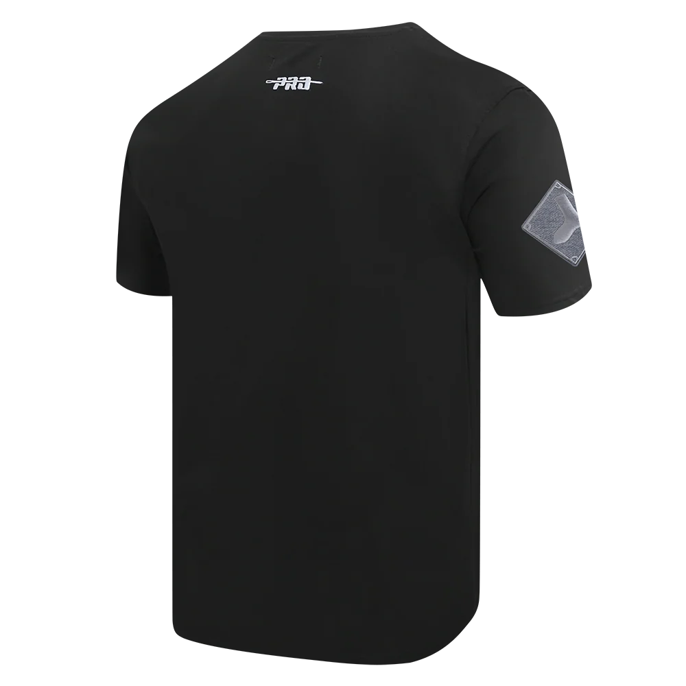 MLB CHICAGO WHITE SOX REVERSE FRENCH TERRY MEN'S COTTON JERSEY DROP SHOULDER TEE (BLACK) - Image 6