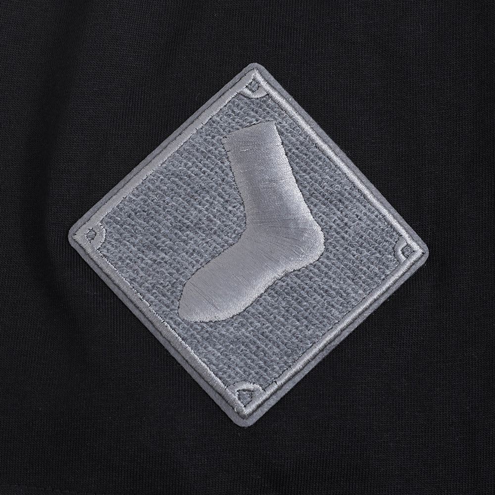 MLB CHICAGO WHITE SOX REVERSE FRENCH TERRY MEN'S COTTON JERSEY DROP SHOULDER TEE (BLACK) - Image 7