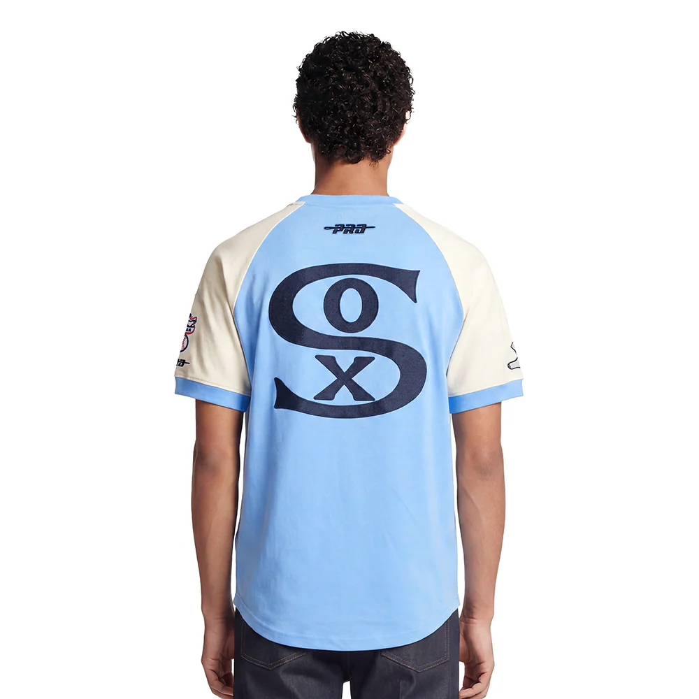 MLB CHICAGO WHITE SOX FIRST TEAM MEN'S RAGLAN TOP (EGGSHELL/ UNIVERSITY BLUE) - Image 2