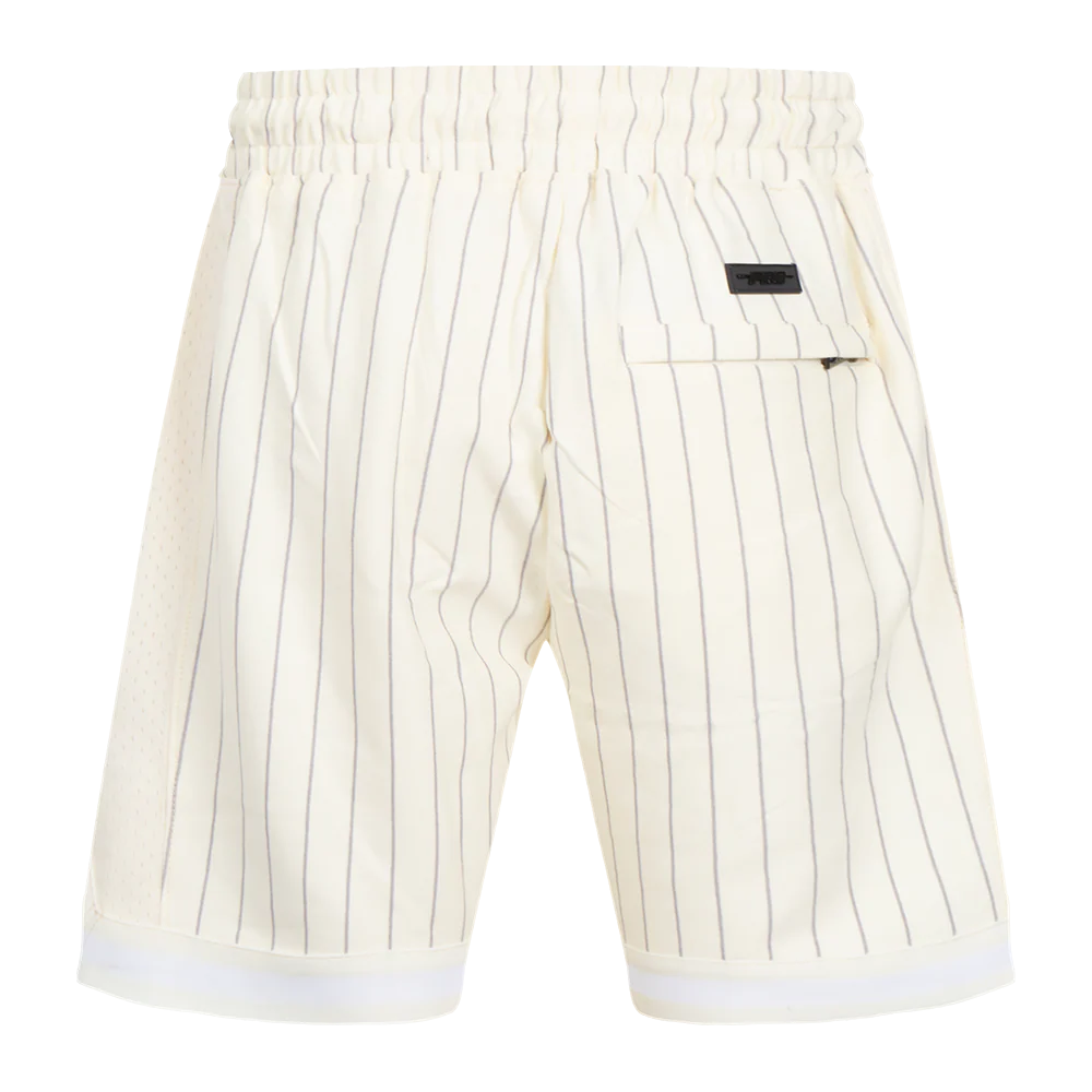 MLB CHICAGO WHITE SOX PINSTRIPE RETRO CLASSIC MEN'S DOUBLE KNIT 2.0 SHORT (EGGSHELL/ GREY) - Image 3