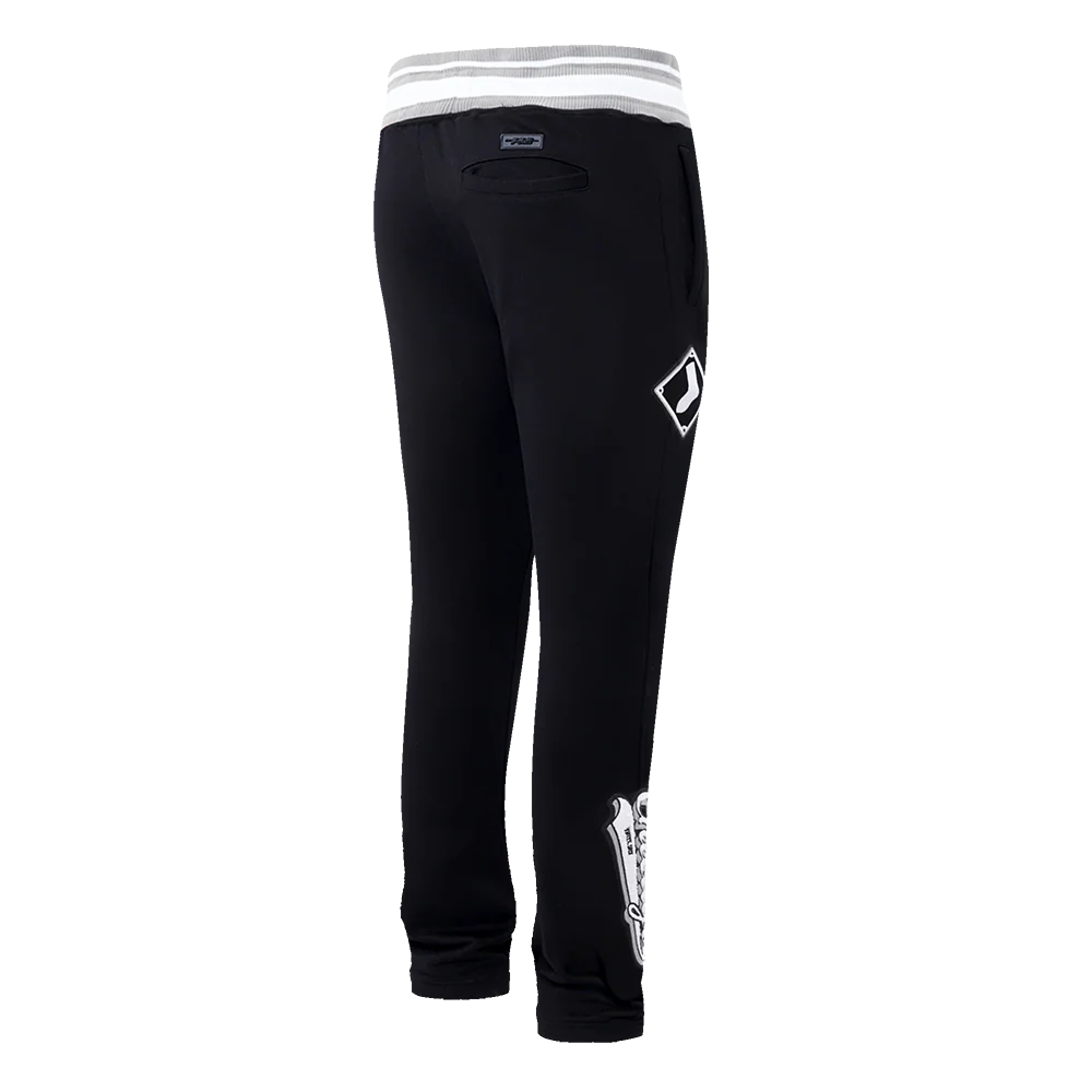 MLB CHICAGO WHITE SOX SCRIPT TAIL MEN'S RIB FLEECE SWEATPANT (BLACK/GRAY) - Image 4