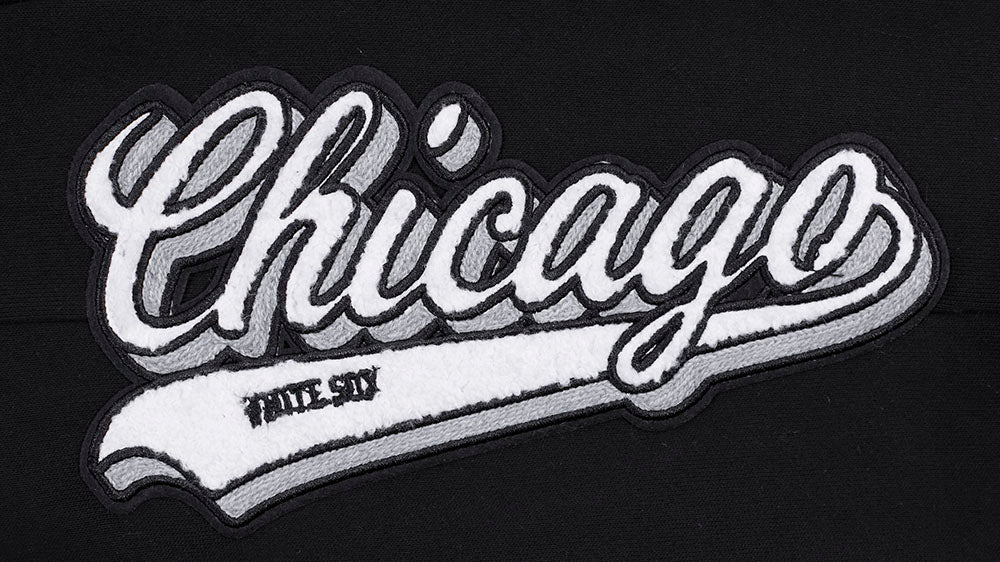 MLB CHICAGO WHITE SOX SCRIPT TAIL MEN'S RIB FLEECE SWEATPANT (BLACK/GRAY) - Image 7