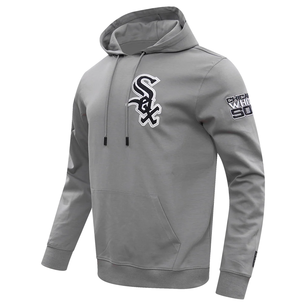 MLB CHICAGO WHITE SOX CLASSIC CHENILLE MEN'S PULLOVER HOODIE (GRAY) - Image 2