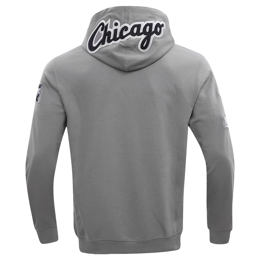 MLB CHICAGO WHITE SOX CLASSIC CHENILLE MEN'S PULLOVER HOODIE (GRAY) - Image 3