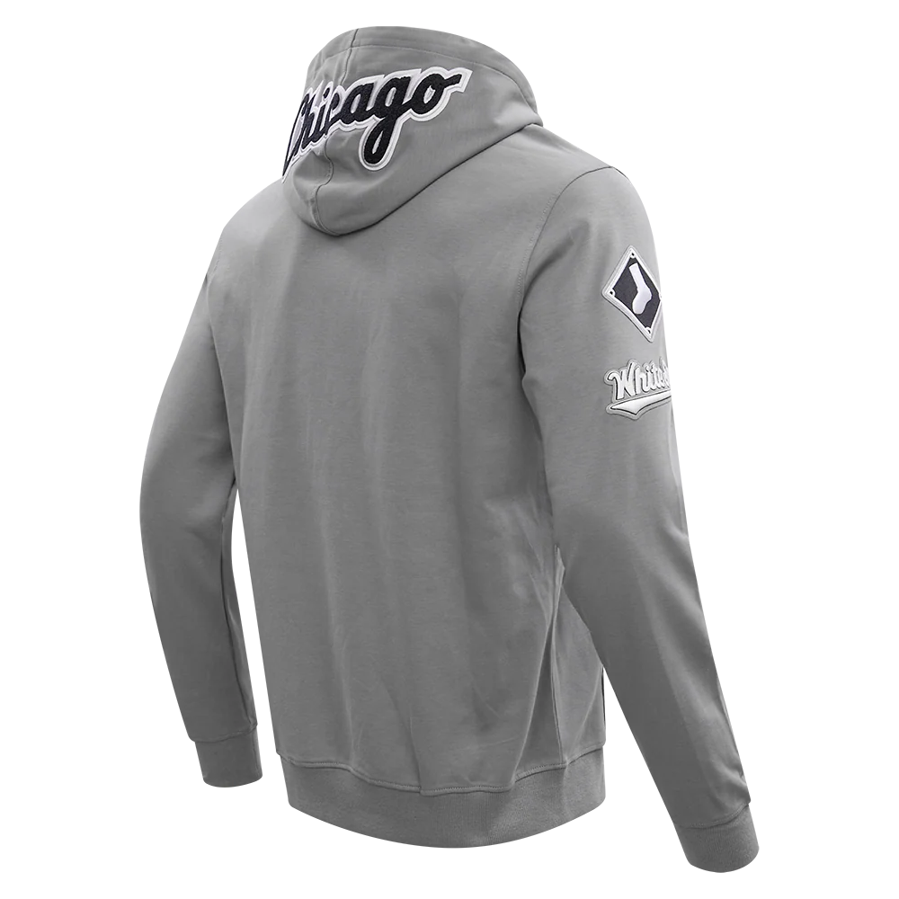 MLB CHICAGO WHITE SOX CLASSIC CHENILLE MEN'S PULLOVER HOODIE (GRAY) - Image 4