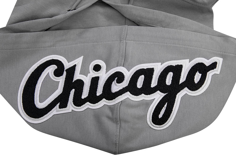 MLB CHICAGO WHITE SOX CLASSIC CHENILLE MEN'S PULLOVER HOODIE (GRAY) - Image 5