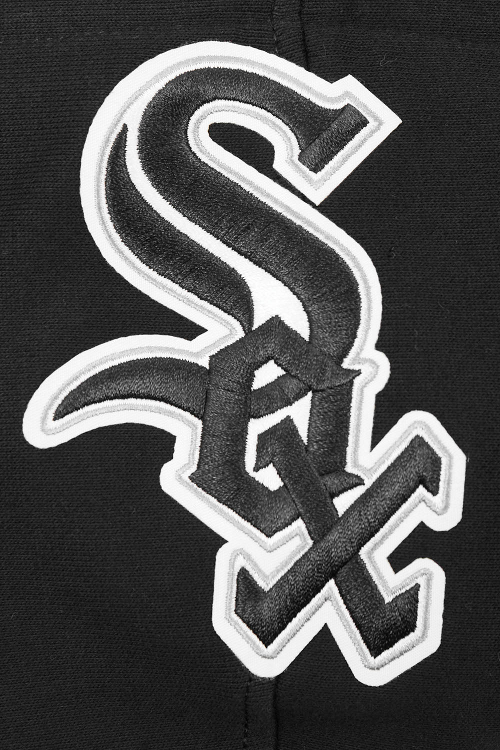MLB CHICAGO WHITE SOX SCRIPT TAIL MEN'S RIB FLEECE PULLOVER HOODIE (BLACK/GRAY) - Image 7