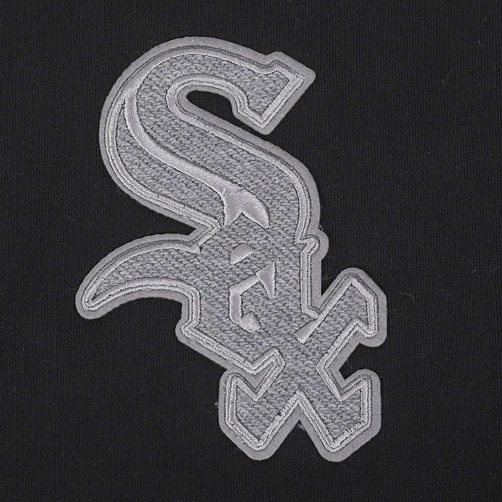MLB CHICAGO WHITE SOX REVERSE FRENCH TERRY MEN'S DROP SHOULDER FLC PO HOODIE (BLACK) - Image 7