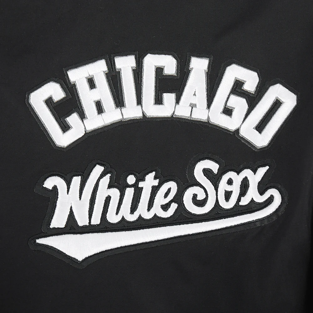 MLB CHICAGO WHITE SOX CLASSIC WIND SUIT MEN'S WOVEN FULL ZIP PULLOVER HOODIE (BLACK) - Image 6