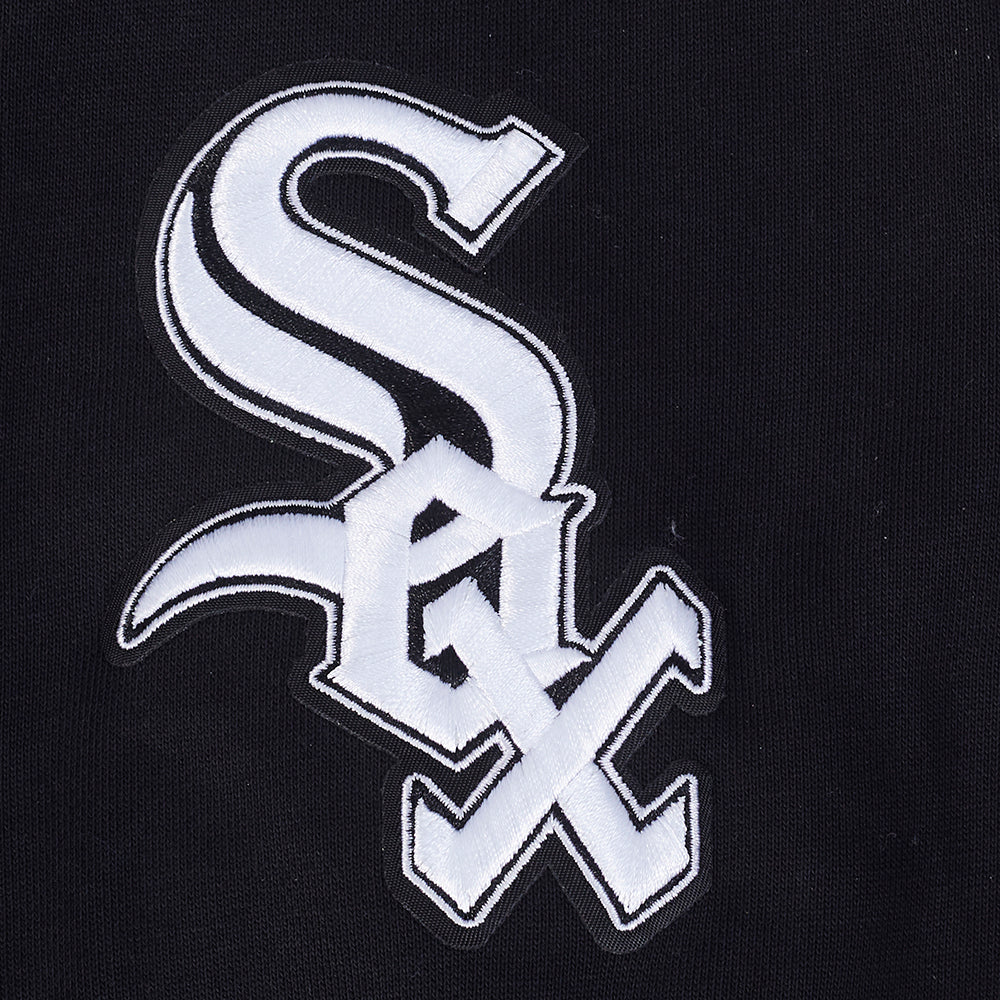 MLB CHICAGO WHITE SOX TEAM BADGE MEN'S RIB FLC PO HOODIE (BLACK/GRAY) - Image 7