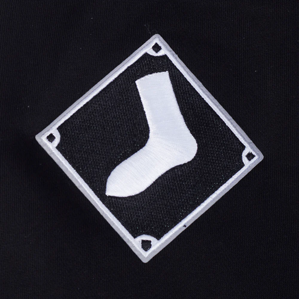MLB CHICAGO WHITE SOX TEAM BADGE MEN'S RIB FLC PO HOODIE (BLACK/GRAY) - Image 8