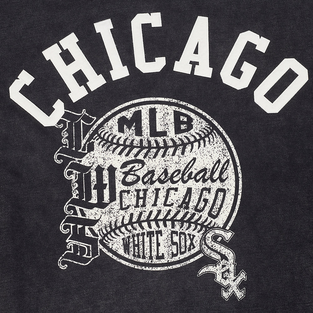 MLB CHICAGO WHITE SOX STREET TEAM MEN'S ENZYME WASH DS FT PO HOODIE (WASHED BLACK) - Image 6
