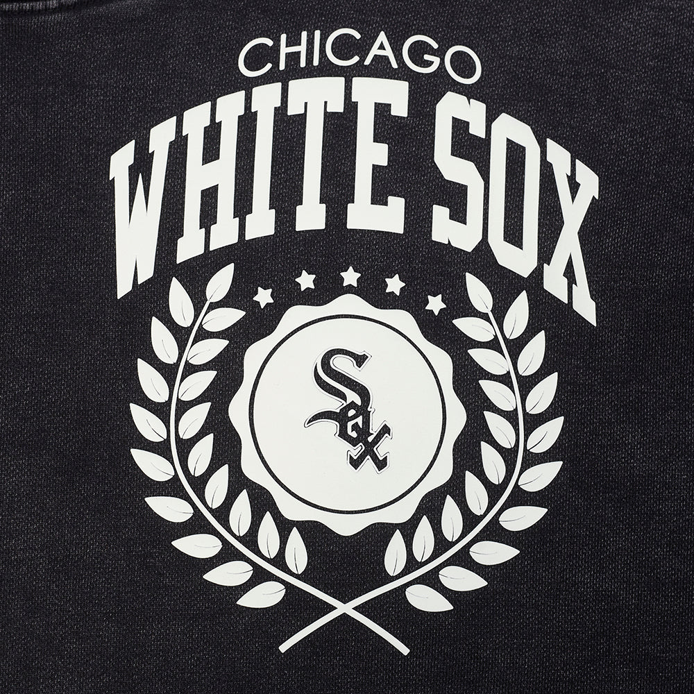 MLB CHICAGO WHITE SOX STREET TEAM MEN'S ENZYME WASH DS FT PO HOODIE (WASHED BLACK) - Image 7