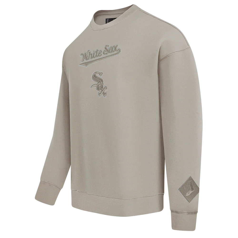 MLB CHICAGO WHITE SOX WINGSPAN MEN'S DROP SHOULDER FLC CREWNECK (TAUPE) - Image 3
