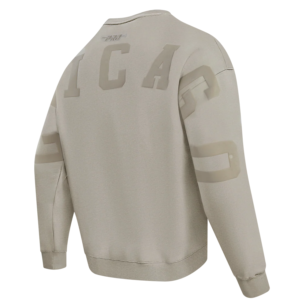 MLB CHICAGO WHITE SOX WINGSPAN MEN'S DROP SHOULDER FLC CREWNECK (TAUPE) - Image 4