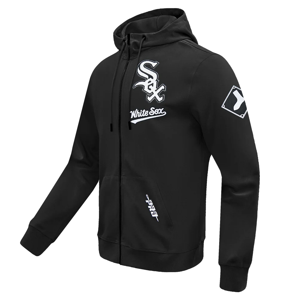 MLB CHICAGO WHITE SOX CLASSIC CHENILLE MEN'S DK FZ HOODIE (BLACK) - Image 3