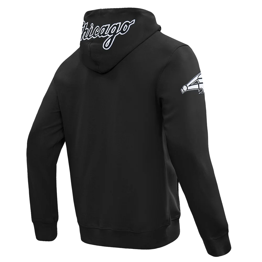 MLB CHICAGO WHITE SOX CLASSIC CHENILLE MEN'S DK FZ HOODIE (BLACK) - Image 4