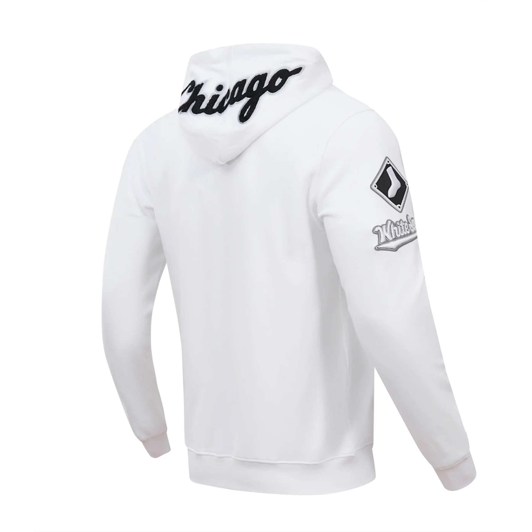 MLB CHICAGO WHITE SOX CLASSIC CHENILLE MEN'S FULL ZIP PULLOVER HOODIE (WHITE) - Image 5
