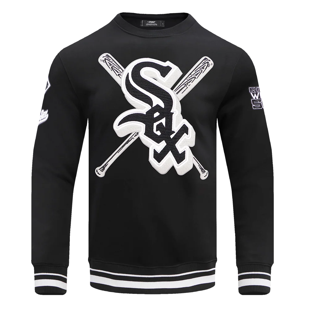 MLB CHICAGO WHITE SOX MASHUP MEN'S RIB CREWNECK (BLACK/GRAY)