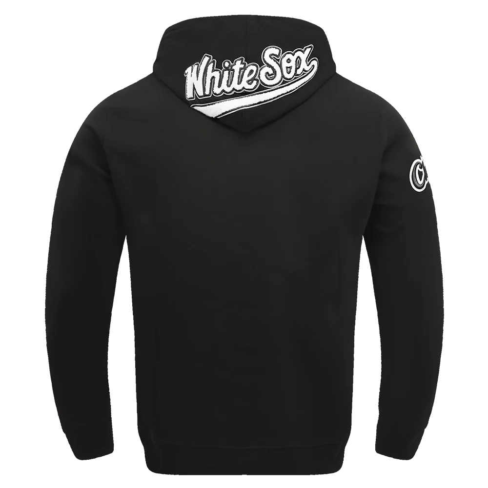 MLB CHICAGO WHITE SOX OLD ENGLISH MEN'S PULLOVER HOODIE (BLACK) - Image 3