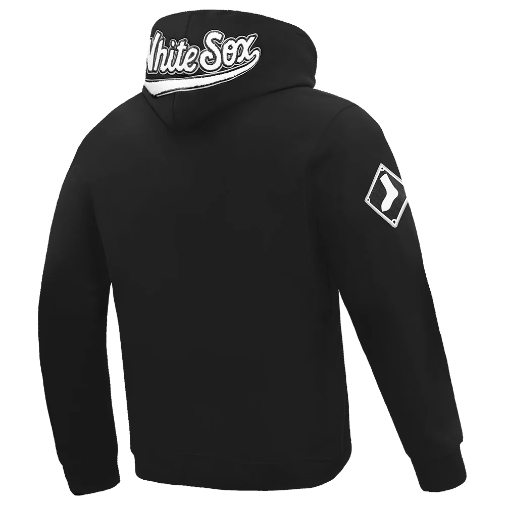 MLB CHICAGO WHITE SOX OLD ENGLISH MEN'S PULLOVER HOODIE (BLACK) - Image 4