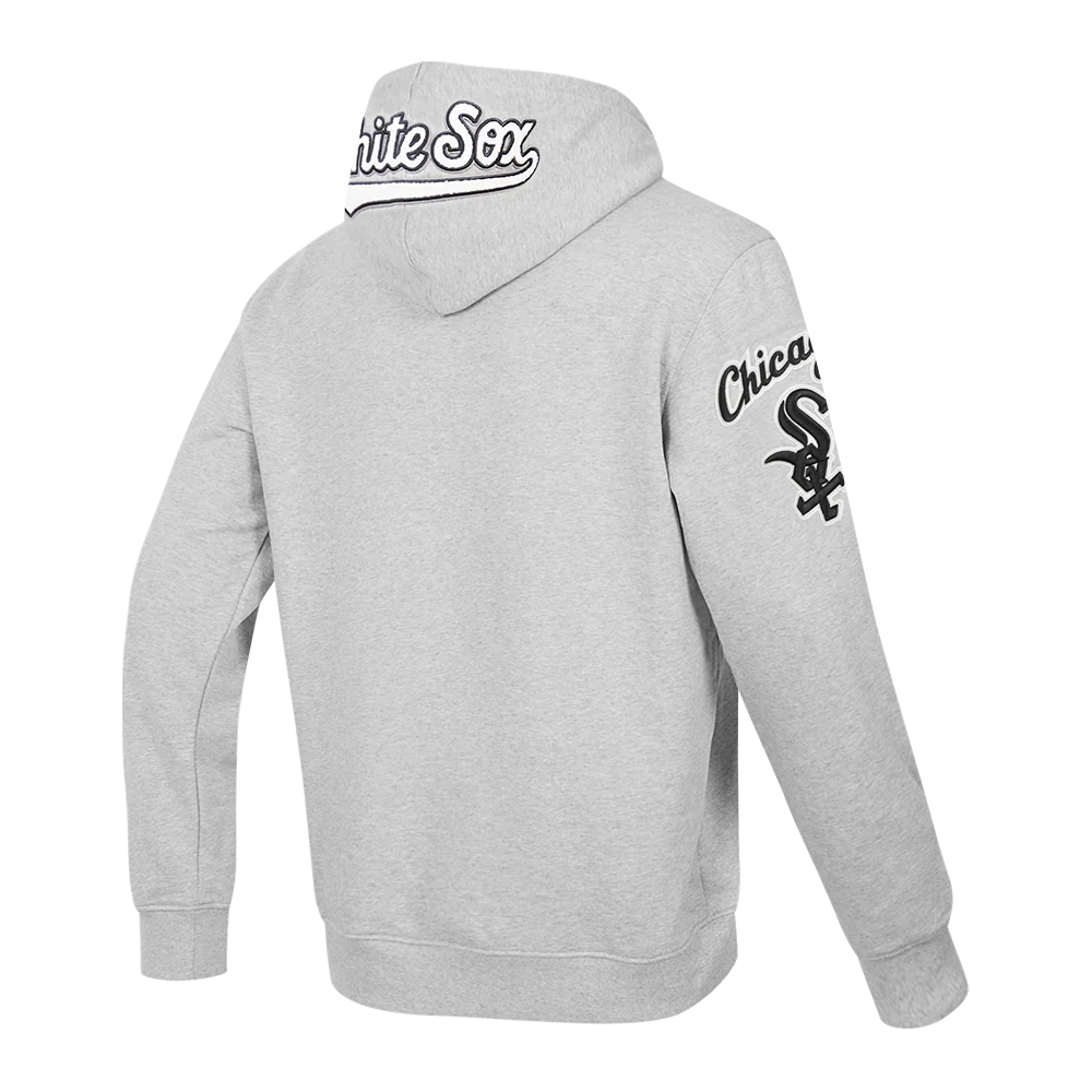 MLB CHICAGO WHITE SOX OLD ENGLISH MEN'S PULLOVER HOODIE (HEATHER GREY) - Image 3