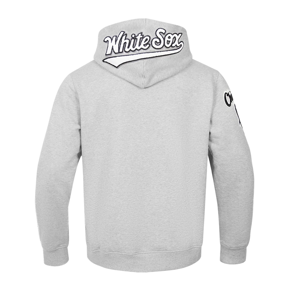 MLB CHICAGO WHITE SOX OLD ENGLISH MEN'S PULLOVER HOODIE (HEATHER GREY) - Image 4