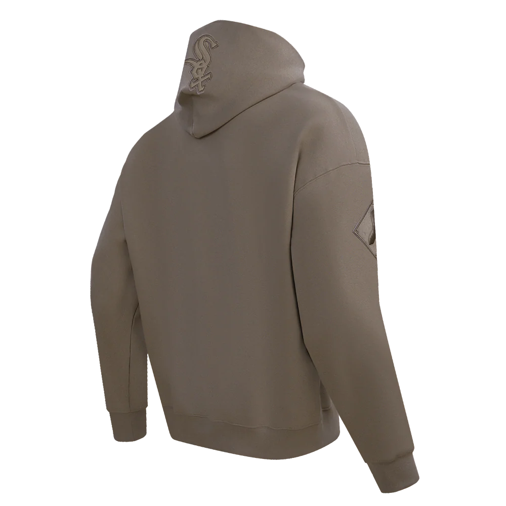 MLB CHICAGO WHITE SOX NEUTRAL MEN'S DROP SHOULDER PULLOVER HOODIE (DARK TAUPE) - Image 4