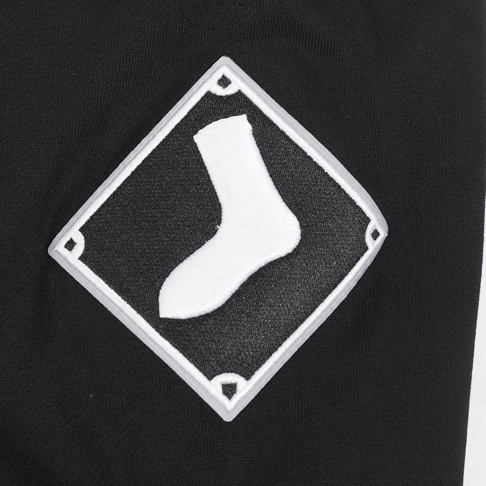 MLB CHICAGO WHITE SOX CREST EMBLEM MEN'S RIB PULLOVER HOODIE (BLACK/GRAY) - Image 6