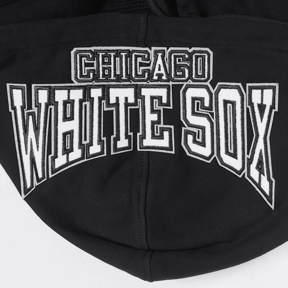 MLB CHICAGO WHITE SOX CREST EMBLEM MEN'S RIB PULLOVER HOODIE (BLACK/GRAY) - Image 8