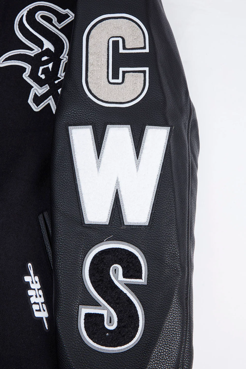 MLB CHICAGO WHITE SOX SCRIPT TAIL MEN'S RIB WOOL VARSITY (BLACK/GRAY) - Image 8