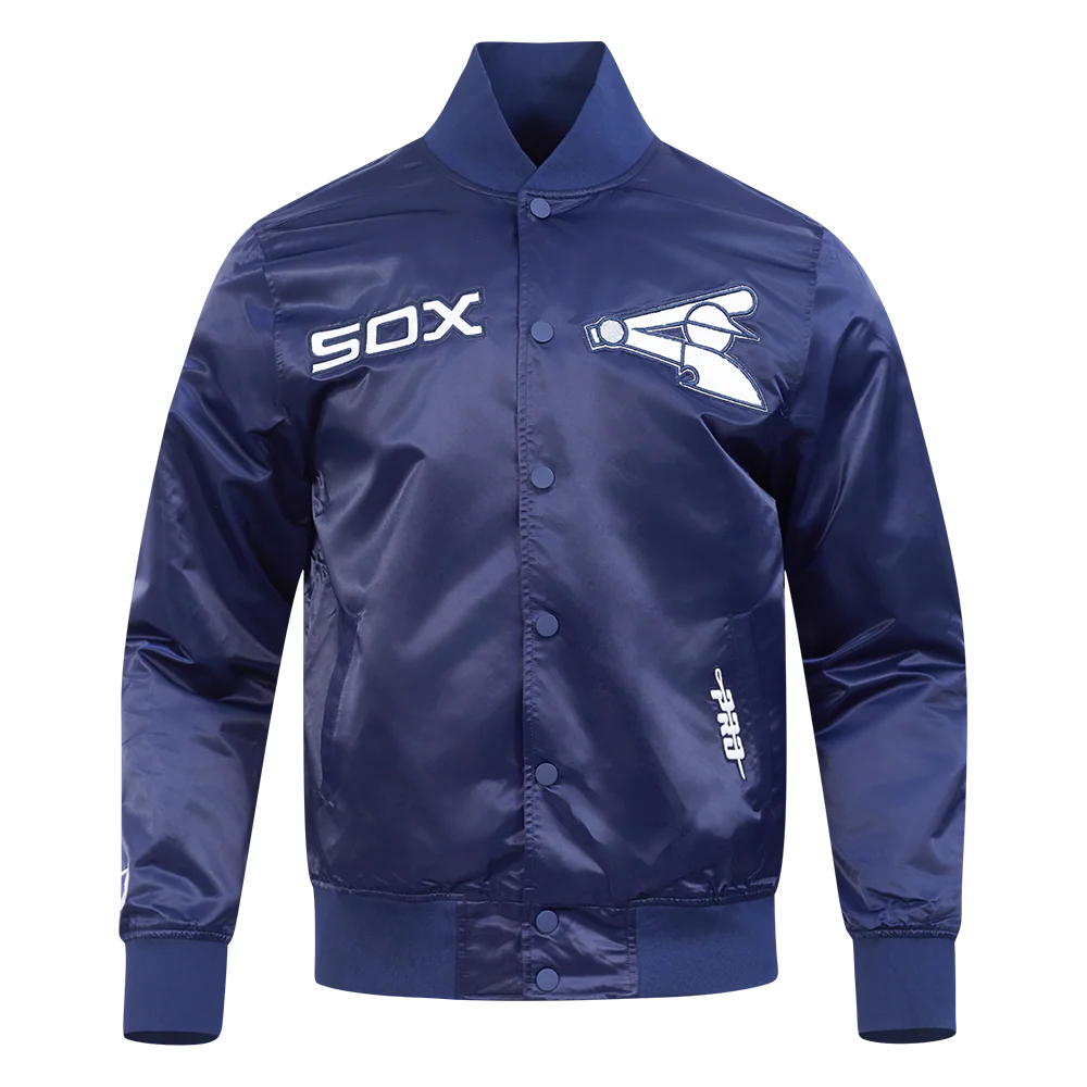 MLB CHICAGO WHITE SOX SOUVENIR MEN'S SATIN JACKET (NAVY)