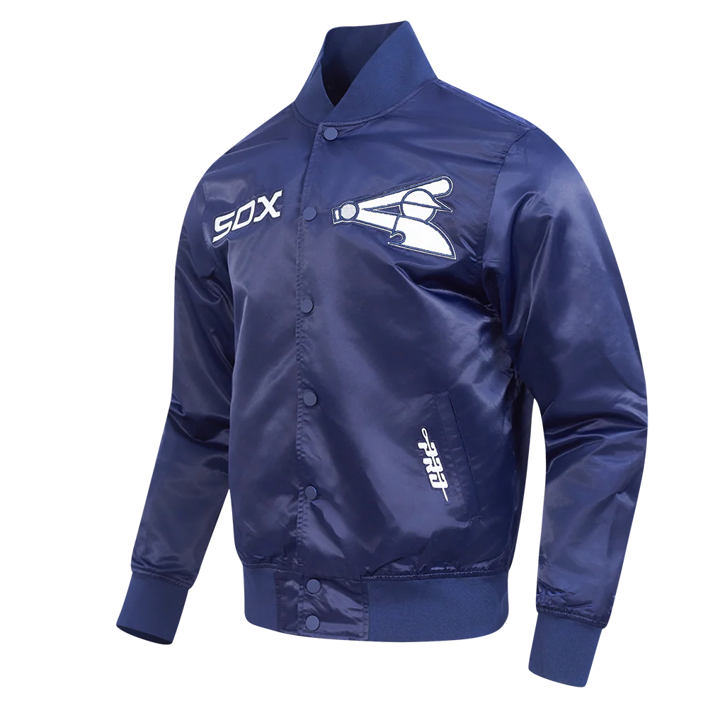 MLB CHICAGO WHITE SOX SOUVENIR MEN'S SATIN JACKET (NAVY) - Image 2