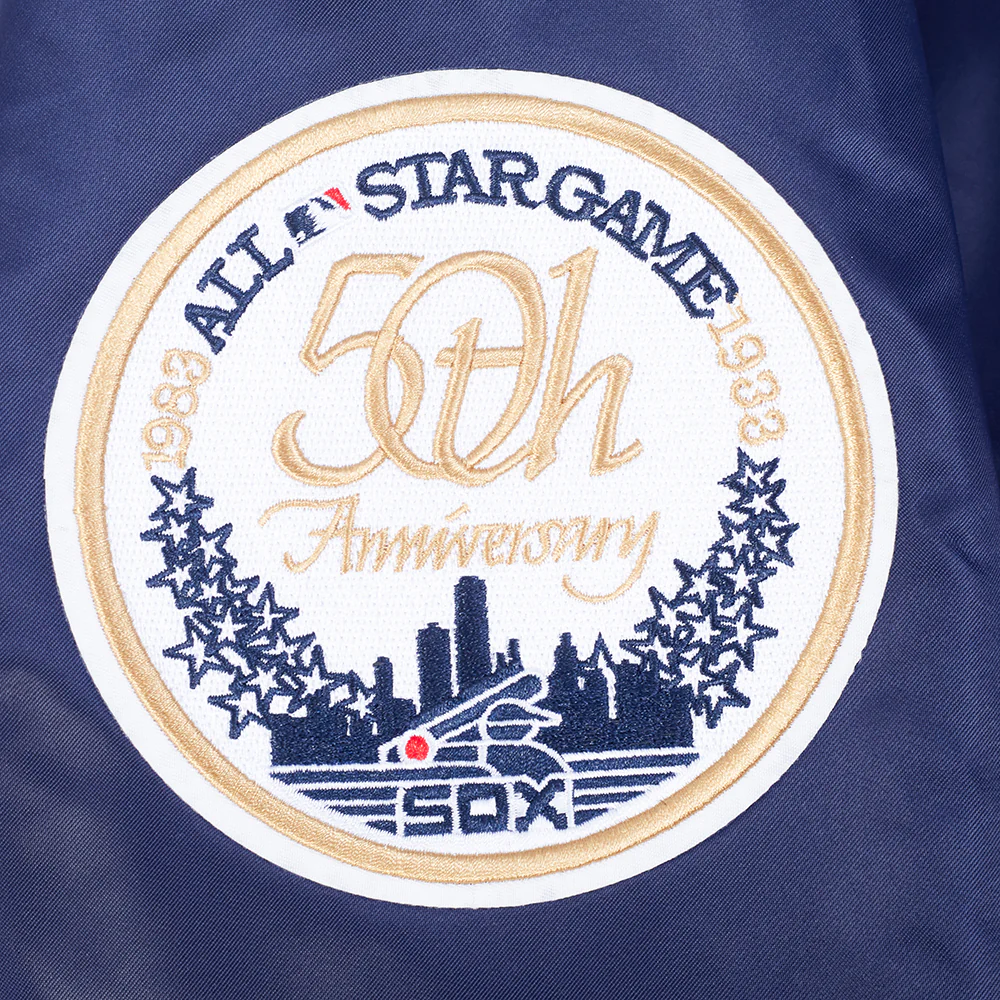 MLB CHICAGO WHITE SOX SOUVENIR MEN'S SATIN JACKET (NAVY) - Image 7