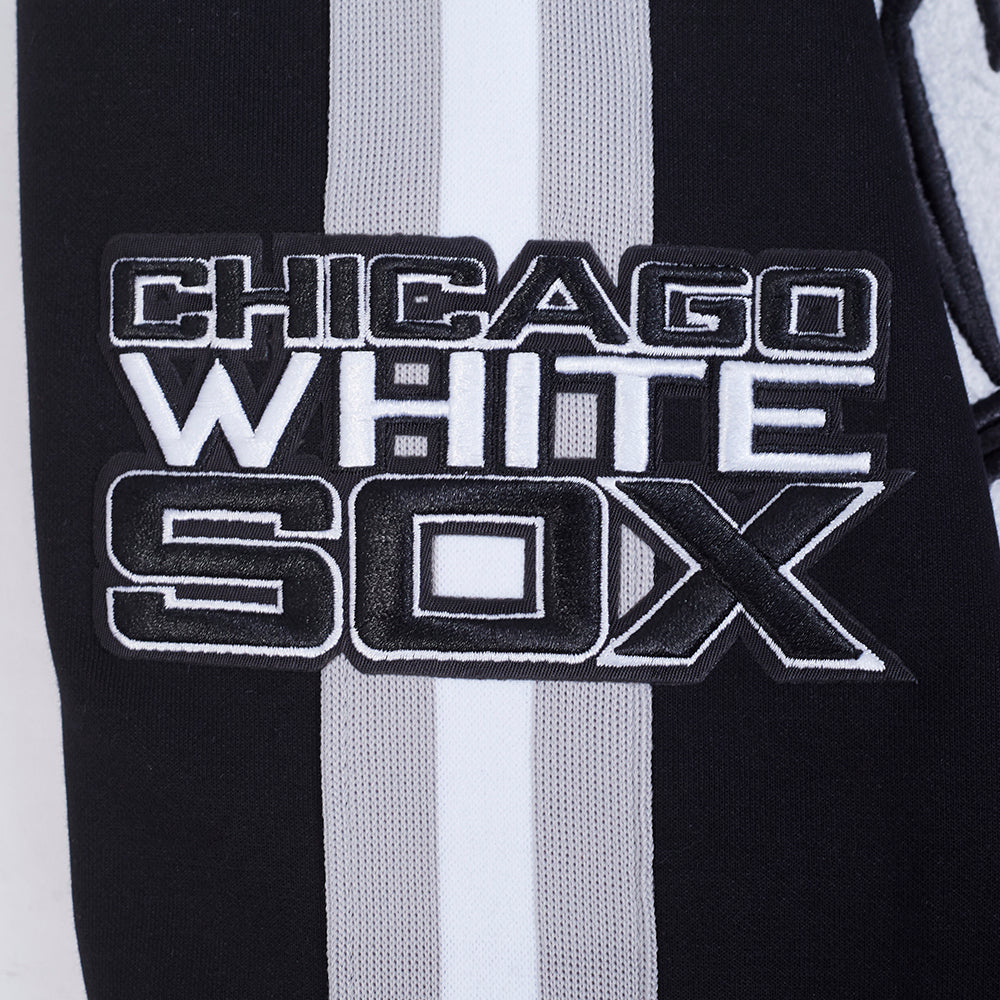 MLB CHICAGO WHITE SOX CURRENT LOGO PRO GAME DAY MEN'S DOUBLE KNIT JACKET (BLACK/SILVER/WHITE) - Image 7
